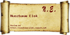 Nuszbaum Elek névjegykártya